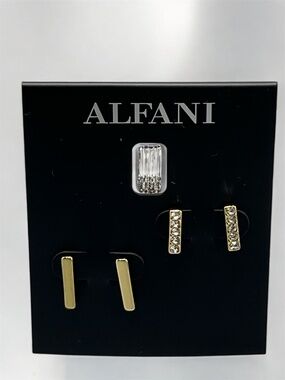 Alfani - Two Pair's Of Gold Tone Stud Earrings